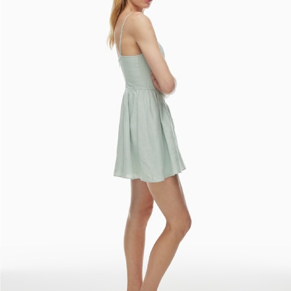 Aritzia Light Green Mini Dress with Spaghetti Straps - Picture 3 of 7